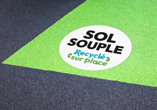 Marquage &laquo;&nbsp;Sol souple recycl&eacute; sur place
