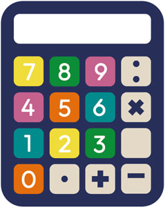Calculatrice, marquage au sol en peinture pour cour d'école