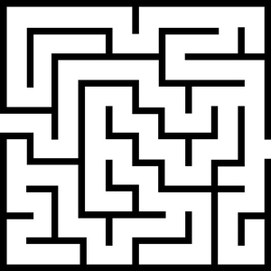 Labyrinthe carré, marquage au sol en peinture pour cour d'école