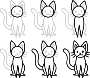 Dessine un chat !, marquage au sol en peinture pour cour d'école